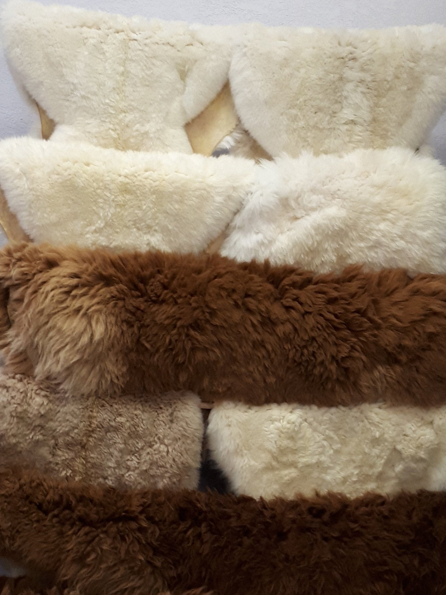 100% Real Alpaca Fur Skin Throw/Rug