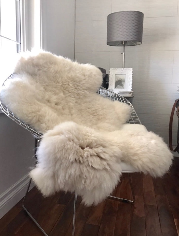 100% Real Alpaca Fur Skin Throw/Rug